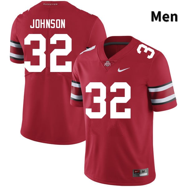 Ohio State Buckeyes Jakailin Johnson Men's #32 Red Authentic Stitched College Football Jersey